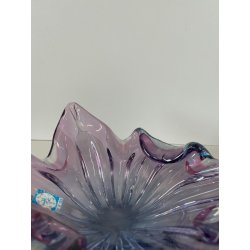 CIOTOLA POSACENERE VETRO SOMMERSO MURANO SVUOTA TASCHE BICOLORE AZZURRO VIOLA