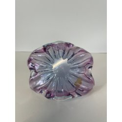 CIOTOLA POSACENERE VETRO SOMMERSO MURANO SVUOTA TASCHE BICOLORE AZZURRO VIOLA