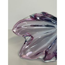 CIOTOLA POSACENERE VETRO SOMMERSO MURANO SVUOTA TASCHE BICOLORE AZZURRO VIOLA