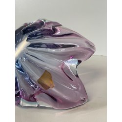 CIOTOLA POSACENERE VETRO SOMMERSO MURANO SVUOTA TASCHE BICOLORE AZZURRO VIOLA