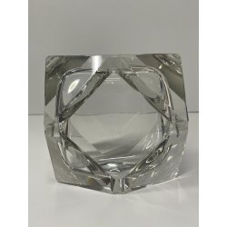 CIOTOLA POSACENERE VETRO MURANO SVUOTATASCHE TRASPARENTE ITALIA FORMA PIRAMIDALE