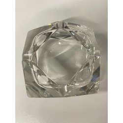 CIOTOLA POSACENERE VETRO MURANO SVUOTATASCHE TRASPARENTE ITALIA FORMA PIRAMIDALE