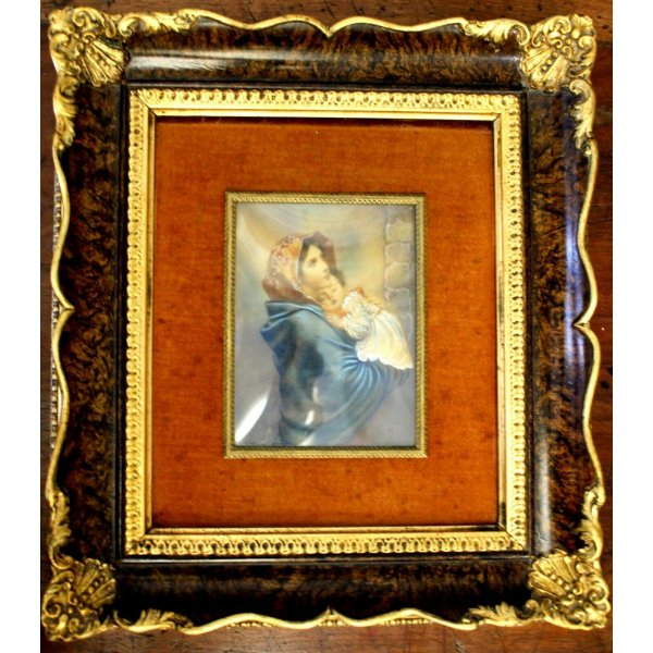 Quadro luminoso madonna vintage cornice particolare