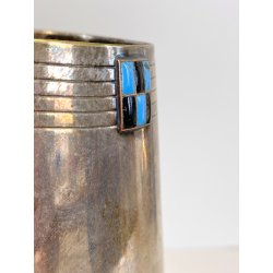 ANTICO VASO SHEFFIELD WMF Art Nouveau DESIGN epoca 1900 STEMMA SMALTO OLD VASE