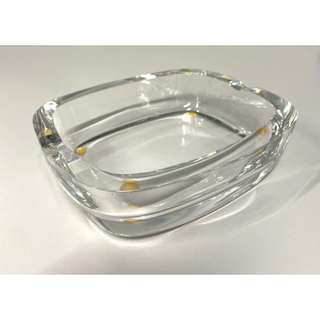 CIOTOLA POSACENERE ORREFORS VETRO TRASPARENTE OVALE GLASS CRISTALLO SIGARETTA
