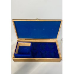 SET 6 TAZZINE CAFFè PORCELLANA RWK Baviera ORO DECORO BOUQUET FIORITO WOODEN BOX