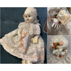 BAMBOLA CERAMICA Capodimonte Giustiniani Luigi NAPOLI VINTAGE DOLL Poupé 66 cm/h