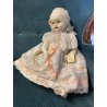 BAMBOLA CERAMICA Capodimonte Giustiniani Luigi NAPOLI VINTAGE DOLL Poupé 66 cm/h
