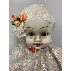BAMBOLA CERAMICA Capodimonte Giustiniani Luigi NAPOLI VINTAGE DOLL Poupé 66 cm/h