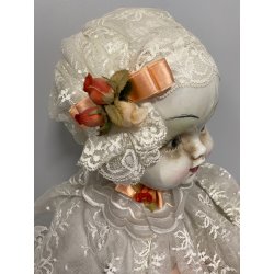 BAMBOLA CERAMICA Capodimonte Giustiniani Luigi NAPOLI VINTAGE DOLL Poupé 66 cm/h