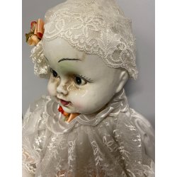 BAMBOLA CERAMICA Capodimonte Giustiniani Luigi NAPOLI VINTAGE DOLL Poupé 66 cm/h