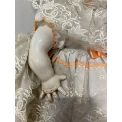 BAMBOLA CERAMICA Capodimonte Giustiniani Luigi NAPOLI VINTAGE DOLL Poupé 66 cm/h