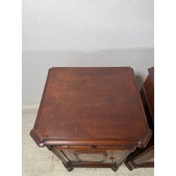 ANTICA COPPIA COMODINI UMBERTINI EPOCA 800 LEGNO RADICA COMODINO CAMERA DA LETTO