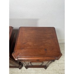 ANTICA COPPIA COMODINI UMBERTINI EPOCA 800 LEGNO RADICA COMODINO CAMERA DA LETTO