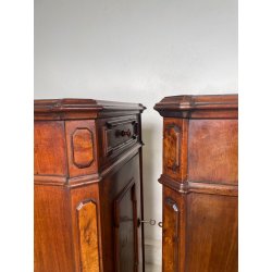 ANTICA COPPIA COMODINI UMBERTINI EPOCA 800 LEGNO RADICA COMODINO CAMERA DA LETTO