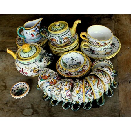 ANTICO SERVIZIO CAFFE' CERAMICA DERUTA TAZZE PIATTINI DOLCE TEIERE MIX AND MATCH