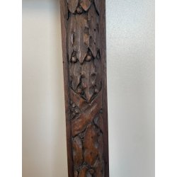 ANTICA PICCOLA CORNICE IMPERO LEGNO NOCE SCOLPITO 28CM X 33CM QUADRO SPECCHIERA