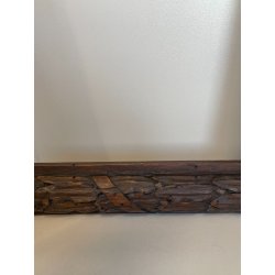 ANTICA PICCOLA CORNICE IMPERO LEGNO NOCE SCOLPITO 28CM X 33CM QUADRO SPECCHIERA
