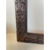 ANTICA PICCOLA CORNICE IMPERO LEGNO NOCE SCOLPITO 28CM X 33CM QUADRO SPECCHIERA