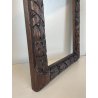 ANTICA PICCOLA CORNICE IMPERO LEGNO NOCE SCOLPITO 28CM X 33CM QUADRO SPECCHIERA