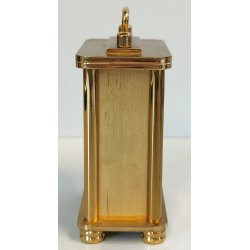 ANTICO OROLOGIO TAVOLO DORATO Looping 8 giorni OFFICIER Travel Alarm Clock BOX