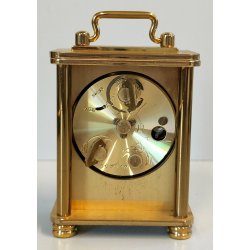 ANTICO OROLOGIO TAVOLO DORATO Looping 8 giorni OFFICIER Travel Alarm Clock BOX