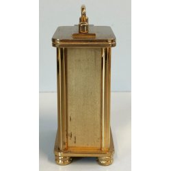 ANTICO OROLOGIO TAVOLO DORATO Looping 8 giorni OFFICIER Travel Alarm Clock BOX