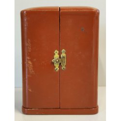 ANTICO OROLOGIO TAVOLO DORATO Looping 8 giorni OFFICIER Travel Alarm Clock BOX