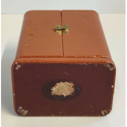 ANTICO OROLOGIO TAVOLO DORATO Looping 8 giorni OFFICIER Travel Alarm Clock BOX