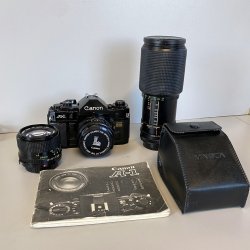 FOTOCAMERA CANON A-1 OBIETTIVO FD 50mm - 24mm SUN-ZOOM for CANON 70-210mm BORSA