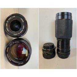 FOTOCAMERA CANON A-1 OBIETTIVO FD 50mm - 24mm SUN-ZOOM for CANON 70-210mm BORSA