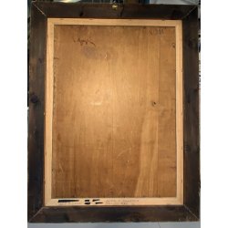 GRANDE QUADRO DIPINTO OLIO TAVOLA C. Agazzi PAESAGGIO Entrèves COURMAYEUR '800