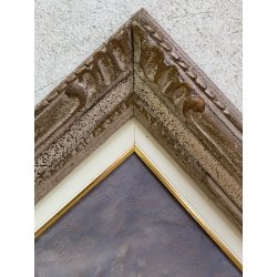 GRANDE QUADRO DIPINTO OLIO TAVOLA C. Agazzi PAESAGGIO Entrèves COURMAYEUR '800