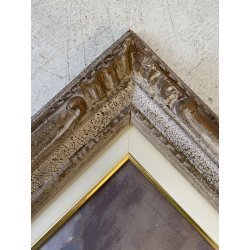 GRANDE QUADRO DIPINTO OLIO TAVOLA C. Agazzi PAESAGGIO Entrèves COURMAYEUR '800