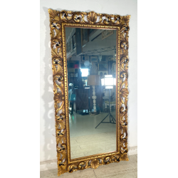 ANTICA ENORME SPECCHIERA CORNICE BAROCCA LEGNO DORATO EPOCA '900 103 CM X 205 CM