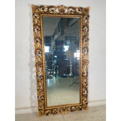 ANTICA ENORME SPECCHIERA CORNICE BAROCCA LEGNO DORATO EPOCA '900 103 CM X 205 CM