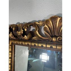 ANTICA ENORME SPECCHIERA CORNICE BAROCCA LEGNO DORATO EPOCA '900 103 CM X 205 CM