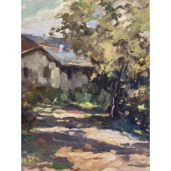 GRANDE QUADRO DIPINTO OLIO E. Magrotti PAESAGGIO ALPINO VALTOURNENCHE 94x98 cm