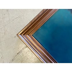 GRANDE QUADRO DIPINTO OLIO E. Magrotti PAESAGGIO ALPINO VALTOURNENCHE 94x98 cm