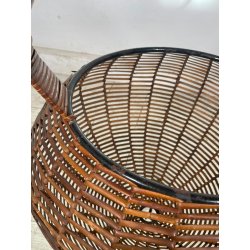 ANTICO CESTINO VINTAGE PORTARIVISTE PAGLIA PORTA LIBRI LIBRERIA SALOTTO DESIGN