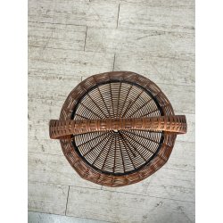 ANTICO CESTINO VINTAGE PORTARIVISTE PAGLIA PORTA LIBRI LIBRERIA SALOTTO DESIGN