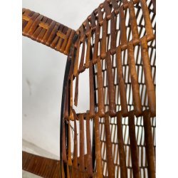 ANTICO CESTINO VINTAGE PORTARIVISTE PAGLIA PORTA LIBRI LIBRERIA SALOTTO DESIGN