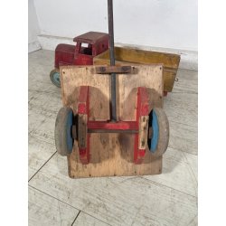 ANTICO CAMION GIOCATTOLO WISA GLORIA SUISSE LEGNO TIR RIMORCHIO TOYS EPOCA 1940