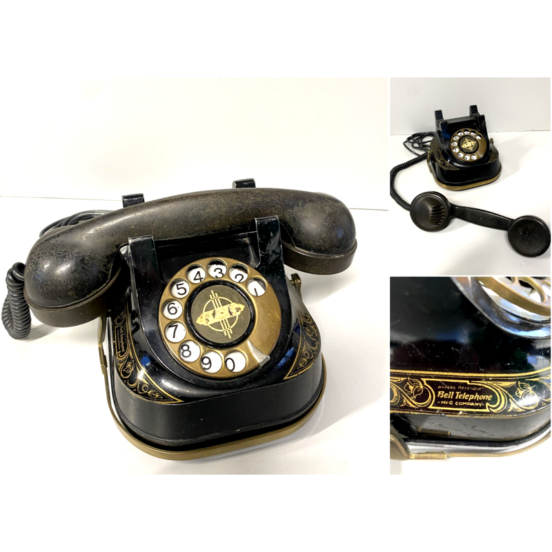TELEFONO a DISCO VINTAGE Bell Telephon ANVERSA BELGIO BACHELITE OTTONE DECò '30