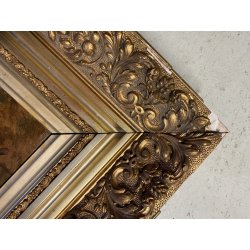 QUADRO DIPINTO OLIO TELA Henry Schouter DUE CANI da CACCIA SETTER