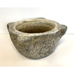 ANTICO MORTAIO SASSO SERIZZO PIETRA PESTO GRANITO EPOCA 1700 GENOVESE ø 26 CM