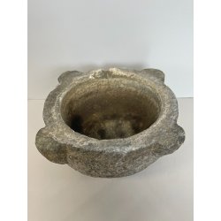 ANTICO MORTAIO SASSO SERIZZO PIETRA PESTO GRANITO EPOCA 1700 GENOVESE ø 26 CM