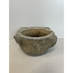 ANTICO MORTAIO SASSO SERIZZO PIETRA PESTO GRANITO EPOCA 1700 GENOVESE ø 26 CM