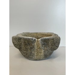 ANTICO MORTAIO SASSO SERIZZO PIETRA PESTO GRANITO EPOCA 1700 GENOVESE ø 26 CM