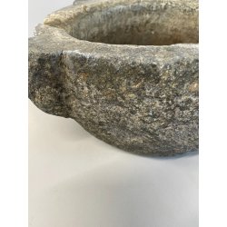 ANTICO MORTAIO SASSO SERIZZO PIETRA PESTO GRANITO EPOCA 1700 GENOVESE ø 26 CM